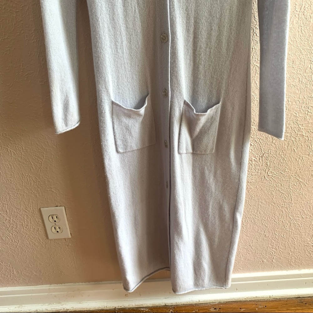 100% Cashmere Long Button Down Duster Cardigan Ba… - image 2